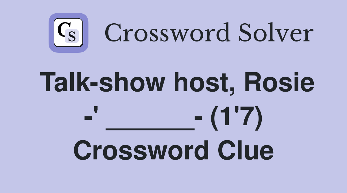 talk show host griffin crossword clue